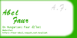 abel faur business card